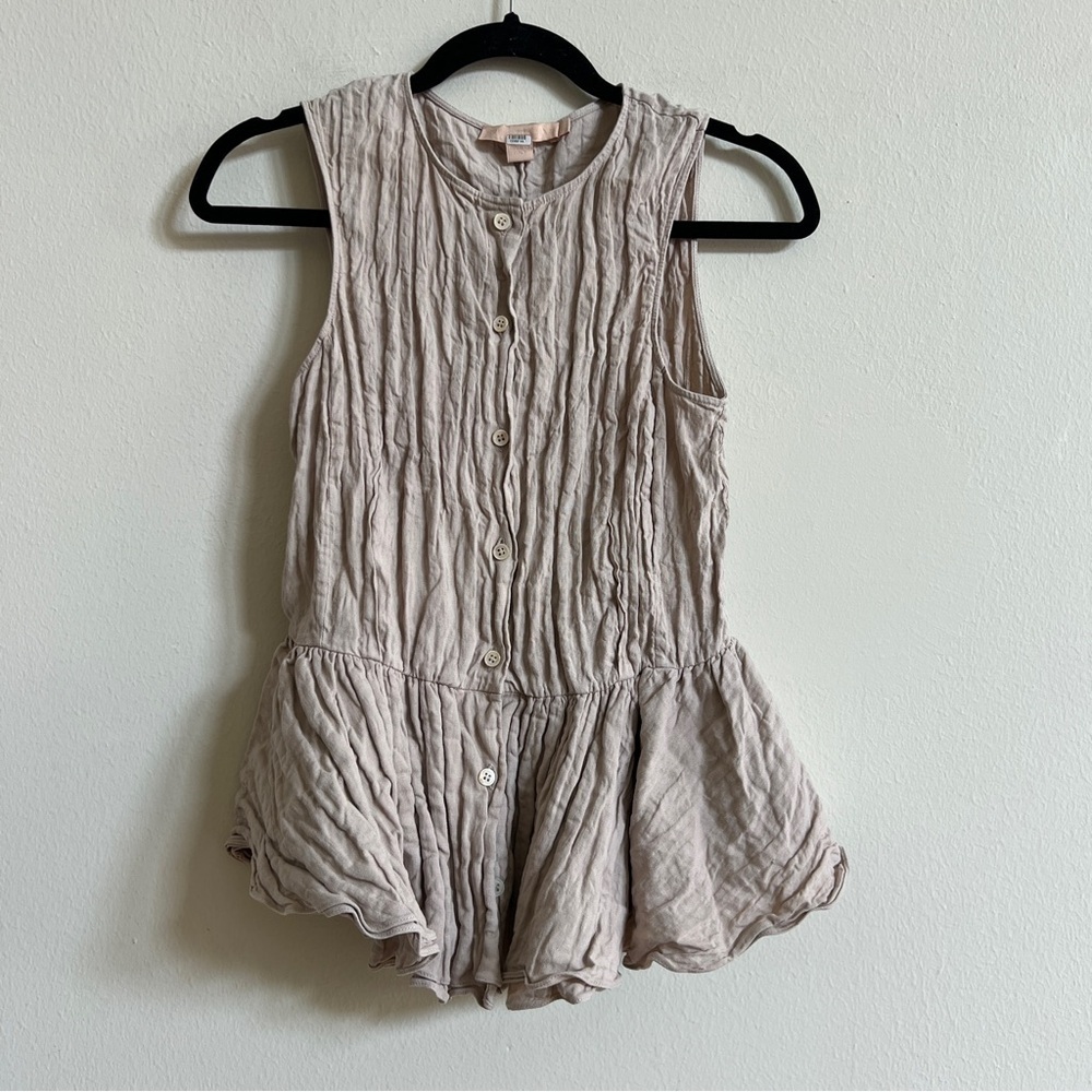 Brock Collection Peplum Linen Cotton Blend Blouse size 10